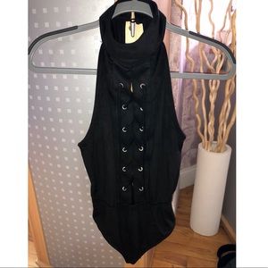 TOBI suede bodysuit
